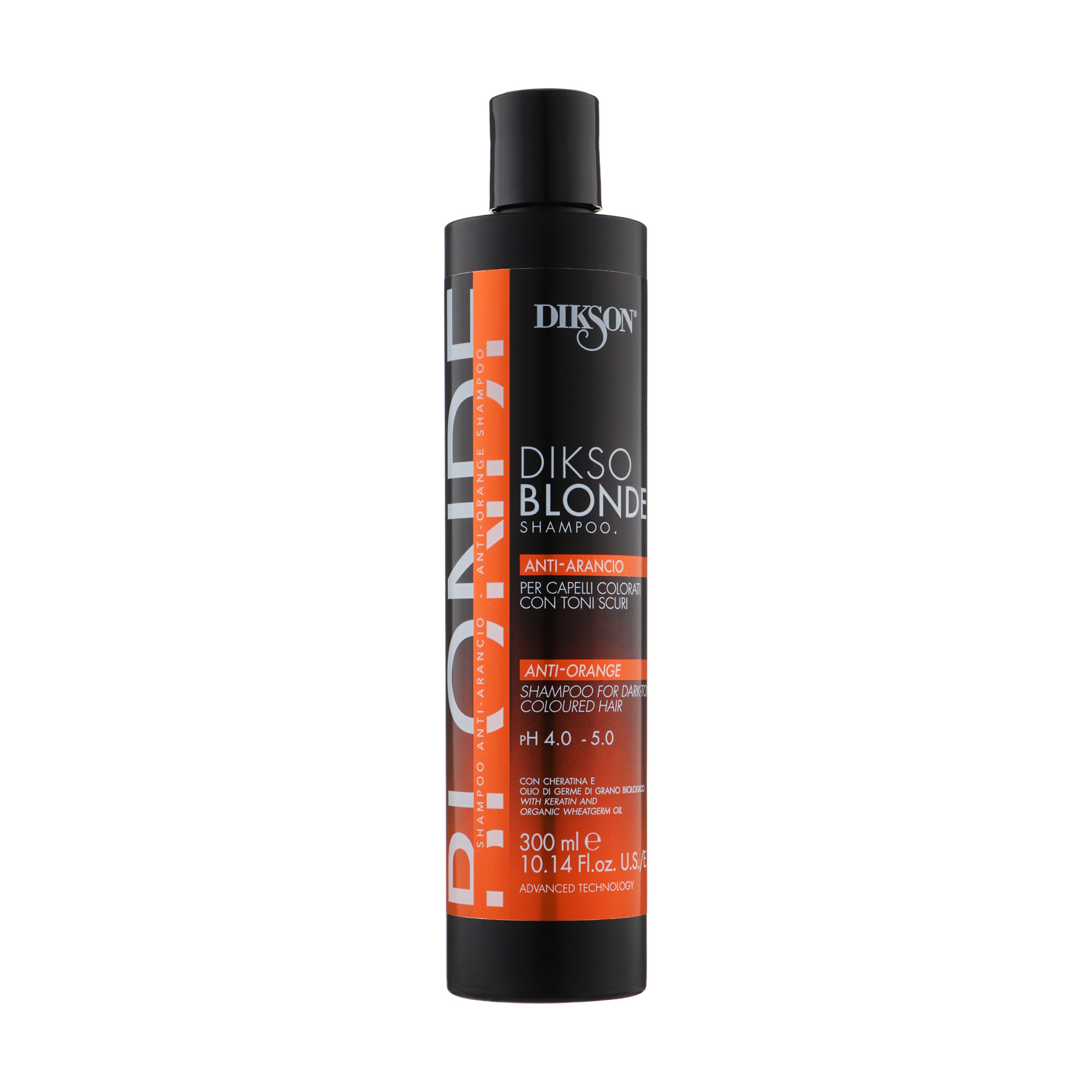 Шампунь-нейтралізатор помаранчевого кольору волосся Dikson Dikso Blonde Anti-Arancio Shampoo при знебарвлюванні та освітленні, 300 мл